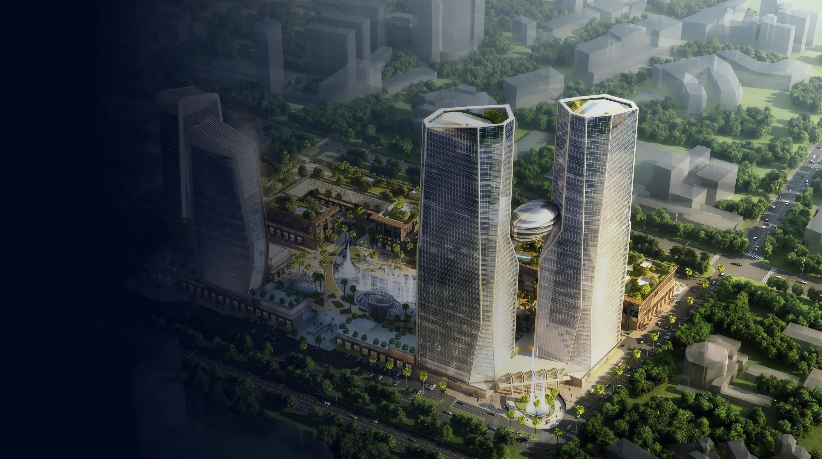 Bhutani Cyberthum towers aerial view